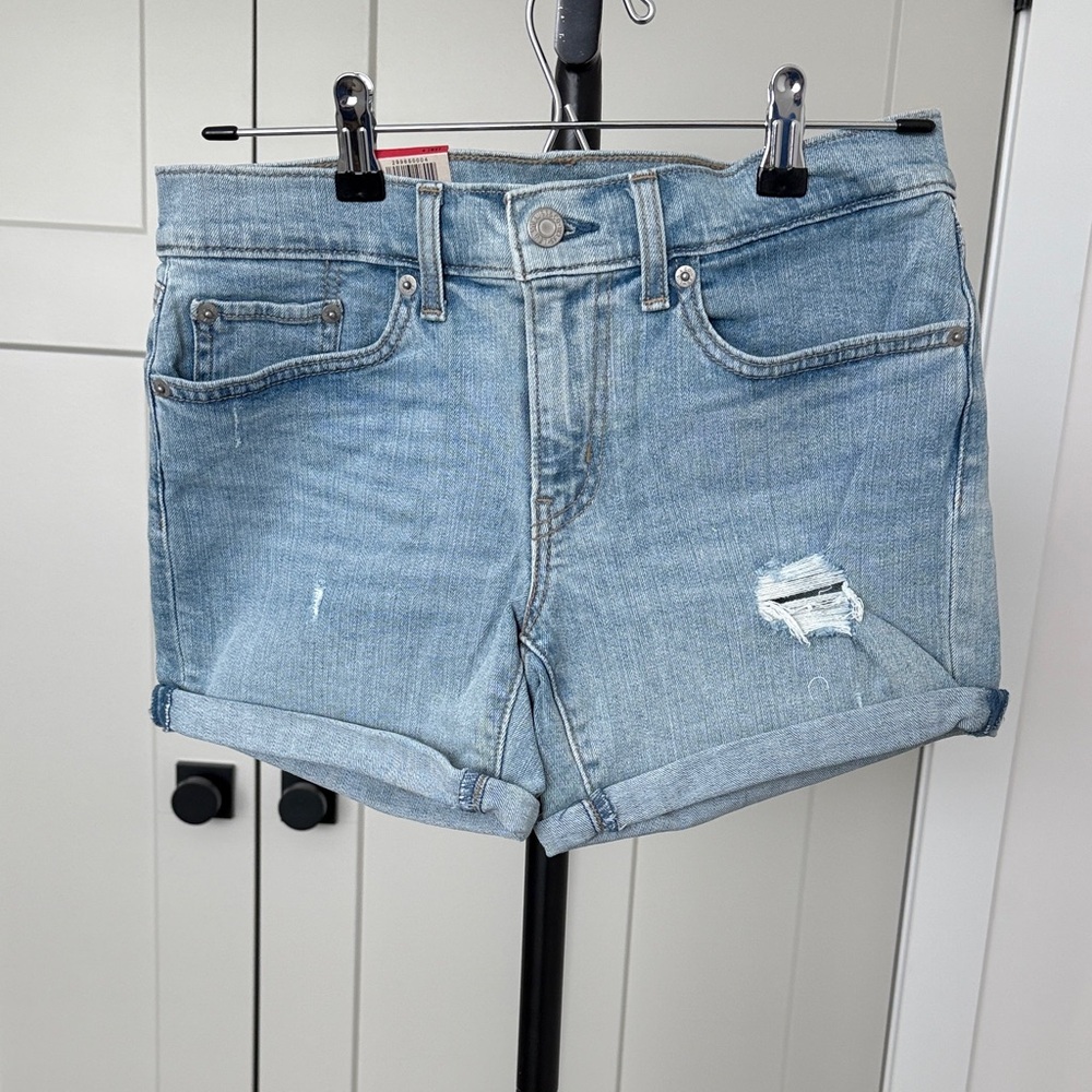 “LEVI’S” Distressed Denim Jean Shorts